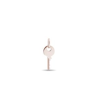 MINIMALIST KEY PENDANT IN 14K ROSE GOLD - PENDANTS - NECKLACES