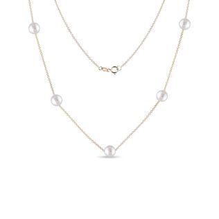 FRESHWATER PEARL GOLD NECKLACE - PEARL NECKLACES - PEARL JEWELRY