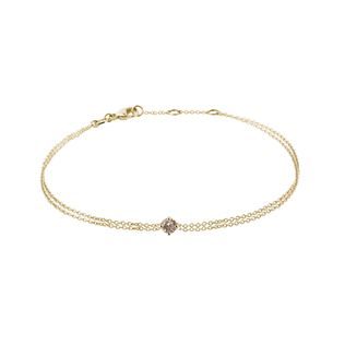 NÁRAMEK S CHAMPAGNE DIAMANTEM VE ŽLUTÉM ZLATĚ - NÁRAMKY S DIAMANTY - NÁRAMKY