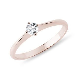 MINIMALIST DIAMOND RING IN ROSE GOLD - BRILLIANT CUT DIAMOND ENGAGEMENT RINGS - ENGAGEMENT RINGS