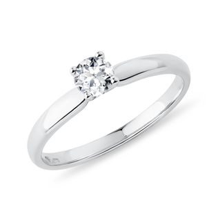 FINE WHITE GOLD DIAMOND ENGAGEMENT RING - BRILLIANT CUT DIAMOND ENGAGEMENT RINGS - ENGAGEMENT RINGS