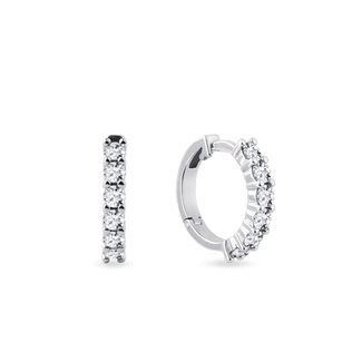 DIAMOND HUGGIE HOOPS IN WHITE GOLD - DIAMOND EARRINGS - EARRINGS