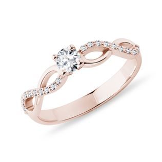 DIAMOND INFINITY RING IN ROSE GOLD - DIAMOND ENGAGEMENT RINGS - ENGAGEMENT RINGS