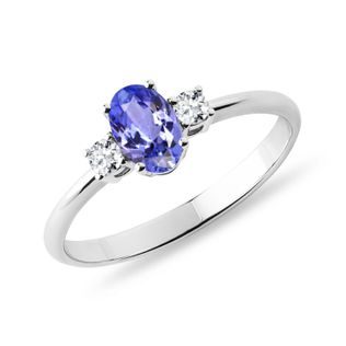RING IN WHITE GOLD WITH TANZANITE AND DIAMONDS - TANZANITE RINGS - RINGS