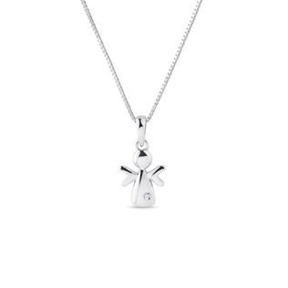 CHILDREN'S DIAMOND ANGEL NECKLACE IN WHITE GOLD - CHILDREN'S NECKLACES - NECKLACES