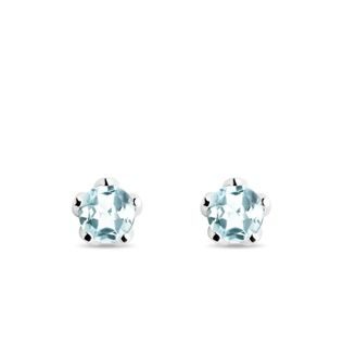 SKY BLUE TOPAZ STUDS IN WHITE GOLD - TOPAZ EARRINGS - EARRINGS