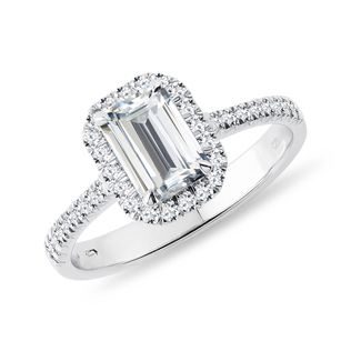 EMERALD CUT DIAMOND ENGAGEMENT RING IN WHITE GOLD - RINGS WITH LAB-GROWN DIAMONDS - ENGAGEMENT RINGS