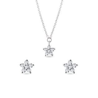 DIAMOND STAR WHITE GOLD JEWELRY SET - DIAMOND SETS - FINE JEWELRY