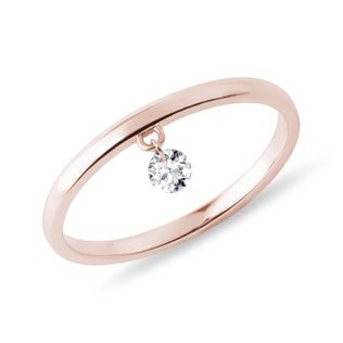 DAINTY LAB GROWN DIAMOND RING IN ROSE GOLD - DIAMOND RINGS - RINGS