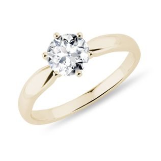 BRILLIANT RING IN 14K YELLOW GOLD - BRILLIANT CUT DIAMOND ENGAGEMENT RINGS - ENGAGEMENT RINGS