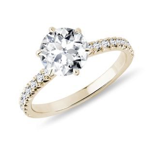 LUX DIAMOND ENGAGEMENT RING IN YELLOW GOLD - RINGS WITH LAB-GROWN DIAMONDS - ENGAGEMENT RINGS