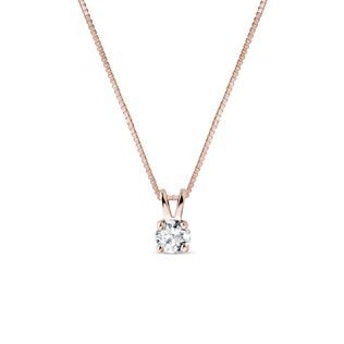 ROSE GOLD NECKLACE WITH 0.25 CT DIAMOND - DIAMOND NECKLACES - NECKLACES