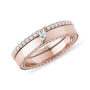MARQUISE DIAMOND ROSE GOLD ENGAGEMENT SET - ENGAGEMENT AND BRIDAL RING SETS - ENGAGEMENT RINGS
