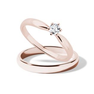 ENGAGEMENT AND WEDDING RING SET IN 14K ROSE GOLD - ENGAGEMENT AND BRIDAL RING SETS - ENGAGEMENT RINGS