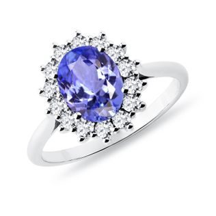 RING WITH TANZANITE AND DIAMONDS IN WHITE GOLD - TANZANITE RINGS - RINGS
