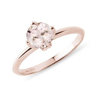 MORGANITE ENGAGEMENT RING IN ROSE GOLD - MORGANITE RINGS - RINGS