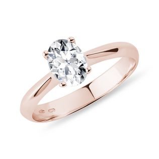OVAL CUT DIAMOND ENGAGEMENT RING IN ROSE GOLD - RINGS WITH LAB-GROWN DIAMONDS - ENGAGEMENT RINGS