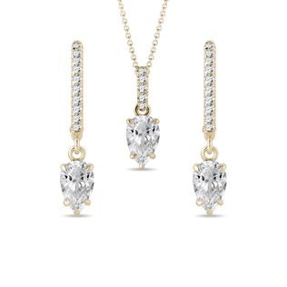 SADA ŠPERKŮ S LAB GROWN DIAMANTY VE ŽLUTÉM 14K ZLATĚ - DIAMANTOVÉ SOUPRAVY - ŠPERKY