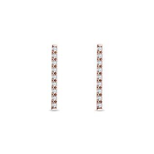 DIAMANTOVÉ NÁUŠNICE TYČINKY Z RŮŽOVÉHO ZLATA - DIAMANTOVÉ NÁUŠNICE - NÁUŠNICE