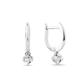 WHITE GOLD EARRINGS WITH DIAMONDS - DIAMOND EARRINGS - EARRINGS