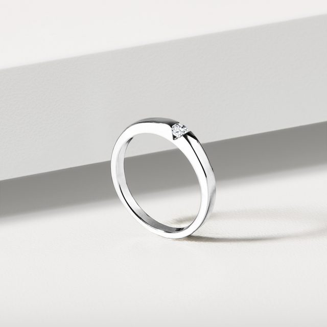 DIAMOND WEDDING RING IN 14KT GOLD - BRILLIANT CUT DIAMOND ENGAGEMENT RINGS - 