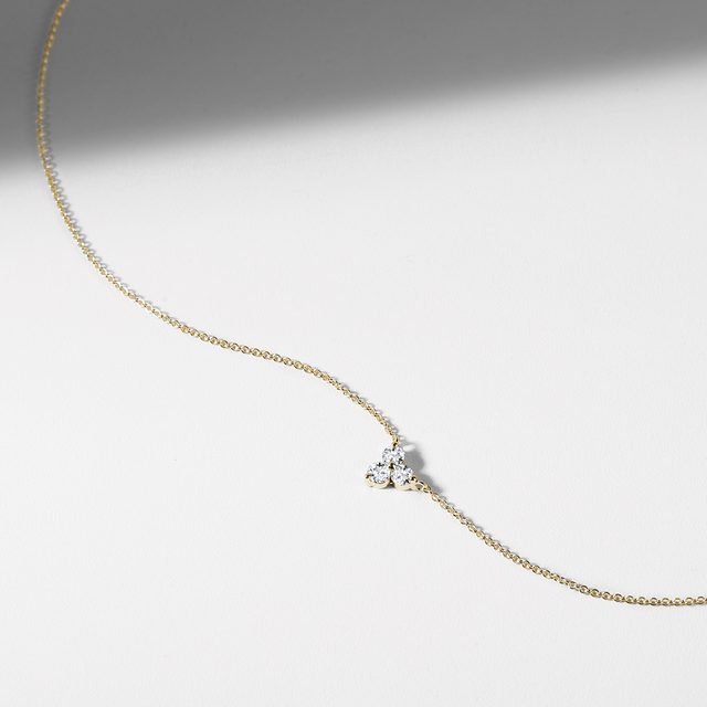 LUXURIOUS DIAMOND NECKLACE IN 14K YELLOW GOLD - DIAMOND NECKLACES - 