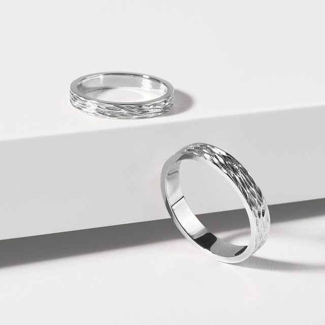 WEDDING RING SET IN WHITE GOLD - WHITE GOLD WEDDING SETS - 