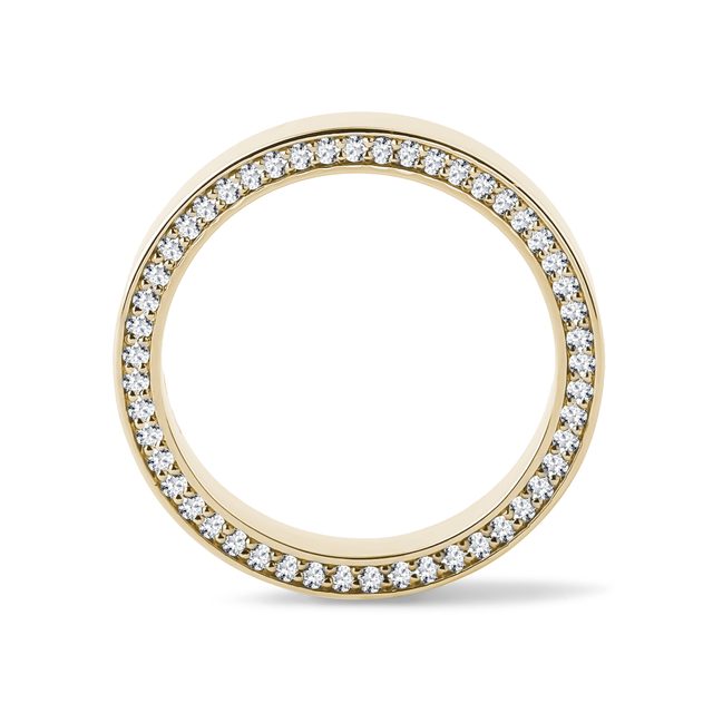 OVER-THE-EDGE DIAMOND WEDDING RING IN YELLOW GOLD - WOMEN'S WEDDING RINGS - 