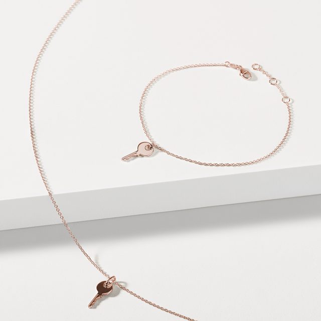 KEY BRACELET IN ROSE GOLD - ROSE GOLD BRACELETS - 