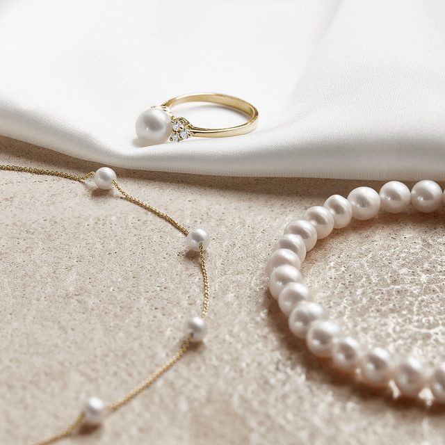 FRESHWATER PEARL GOLD NECKLACE - PEARL NECKLACES - 