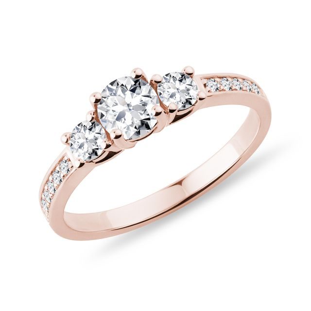 LUXURY ROSE GOLD ENGAGEMENT RING WITH DIAMONDS - DIAMOND ENGAGEMENT RINGS - ENGAGEMENT RINGS