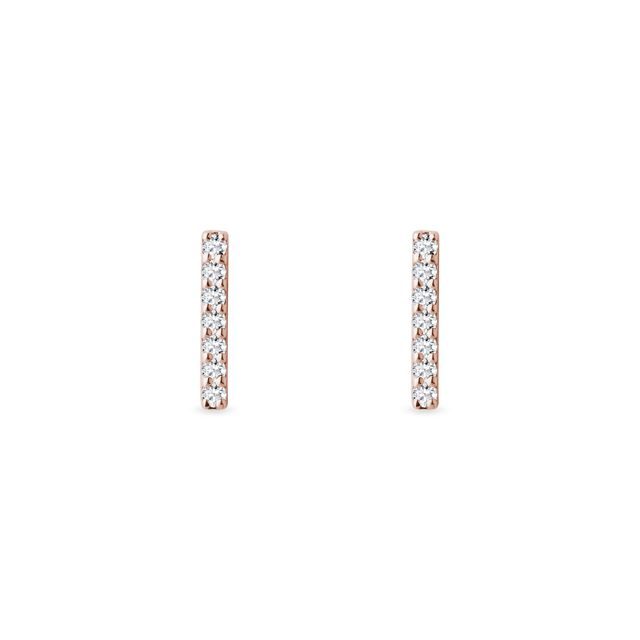 DIAMOND BAR EARRINGS IN ROSE GOLD - DIAMOND EARRINGS - EARRINGS