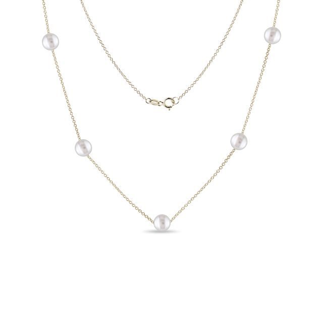 FRESHWATER PEARL GOLD NECKLACE - PEARL NECKLACES - PEARL JEWELRY