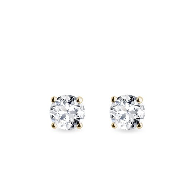 YELLOW GOLD DIAMOND STUD EARRINGS - DIAMOND STUD EARRINGS - EARRINGS