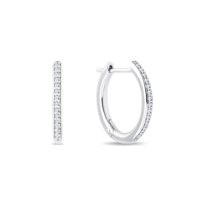 SMALL DIAMOND HOOP EARRINGS IN WHITE GOLD - DIAMOND EARRINGS - EARRINGS