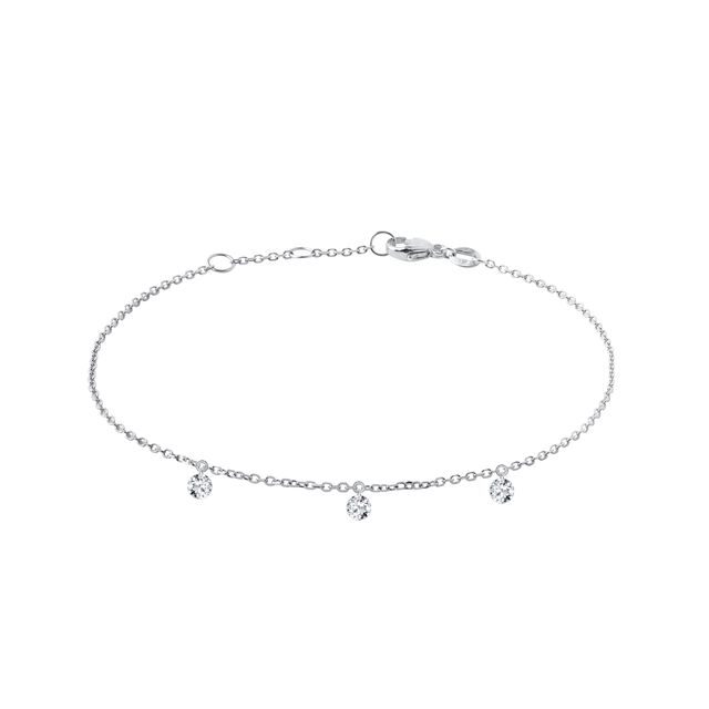 NÁRAMEK S PROVRTANÝMI DIAMANTY V BÍLÉM ZLATĚ - NÁRAMKY S DIAMANTY - NÁRAMKY