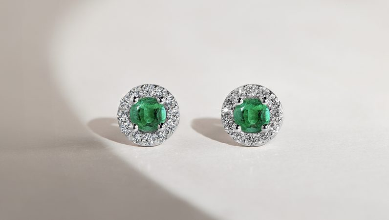 Náušnice pecky s drahokamy - KLENOTA