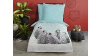 Flanelové povlečení Good Morning Pengu 140x200/70x90 cm