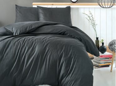 Cottonbox povlečení bavlněný satén Stripe antracit