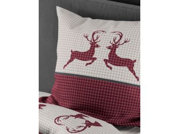 Bierbaum povlečení flanelové 3923 Deer Red 135x200/80x80 cm