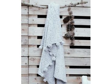 TODAY WINTER SPIRIT pléd s bambulemi 125x150 cm sv. šedá