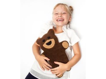 LESCHÍ Hřející polštářek kočka Minina 39x17cm červená/černá