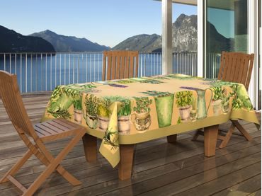 Bavlněný ubrus s 3D tiskem Herbs