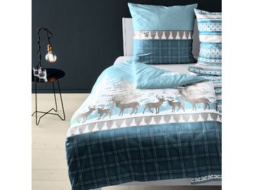 Bierbaum povlečení flanelové 6699 Stripe Olive 140x200/70x90 cm