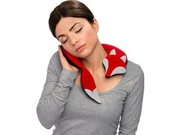 LESCHÍ Hřející polštářek kočka Minina 39x17cm červená/černá