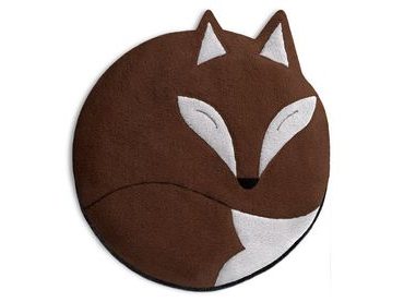 LESCHÍ Hřející polštářek liška Luca 25x25cm hnědá/černá