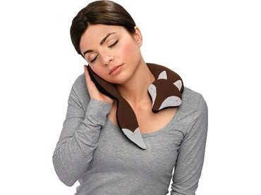 LESCHÍ Hřející polštářek kočka Minina 39x17cm červená/černá