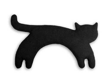 LESCHÍ Hřející polštářek kočka Minina 39x17cm černá/černá