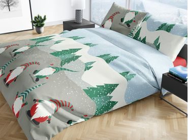 Bierbaum povlečení flanelové 6699 Stripe Olive 140x200/70x90 cm