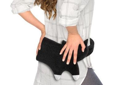 LESCHÍ Hřející polštářek kočka Minina 39x17cm červená/černá